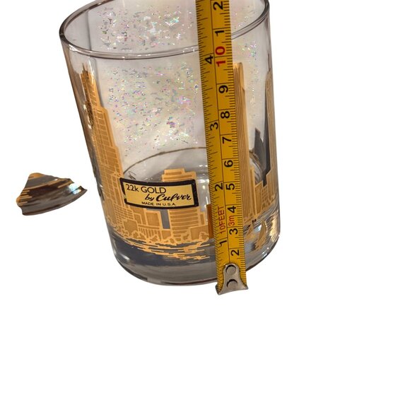 4 VTG MCM 22K Gold Marshall Fields by Culver Skyline Barware Cocktail Glasses - Picture 7 of 8